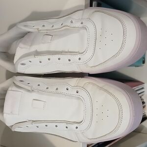 White and Purple Puma Sneakers